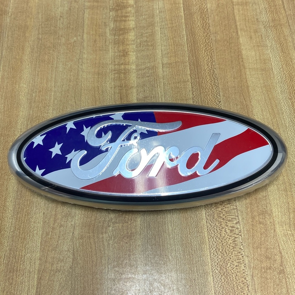 American flag Ford grille emblem